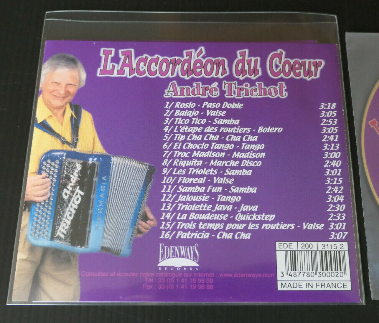CD ANDRE TRICHOT / L'ACCORDEON DU COEUR VOL.3 / 2000