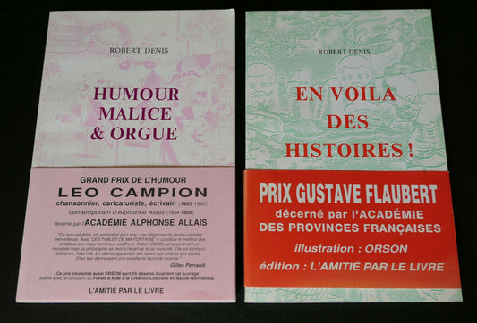 ROBERT DENIS / LOT DE 2 LIVRES / NOUVELLES DESSINS POESIE MUSIQUE