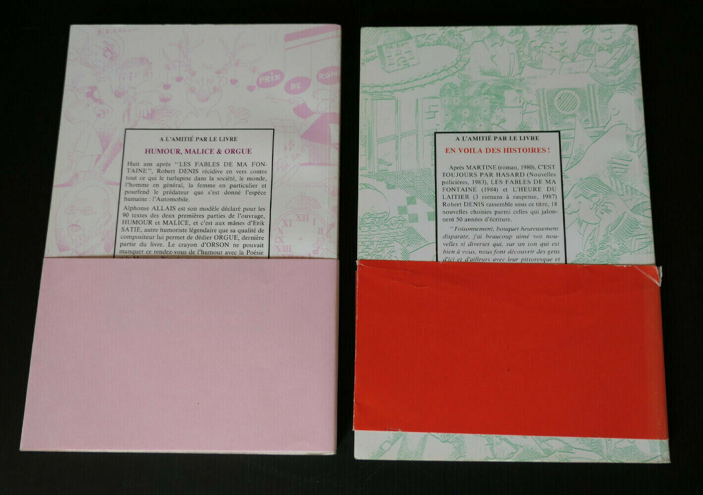ROBERT DENIS / LOT DE 2 LIVRES / NOUVELLES DESSINS POESIE MUSIQUE