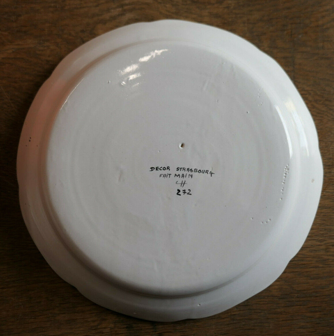ASSIETTE EN FAIENCE COQ DECOR STRASBOURG FAIT MAIN