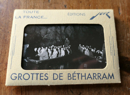 ANCIENNE POCHETTE SOUVENIR 10 PHOTOS NOIR & BLANC GROTTES DE BETHARRAM PYRENEES