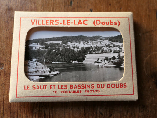 ANCIENNE POCHETTE SOUVENIR 10 PHOTOS NOIR & BLANC VILLERS-LE-LAC DOUBS BASSINS