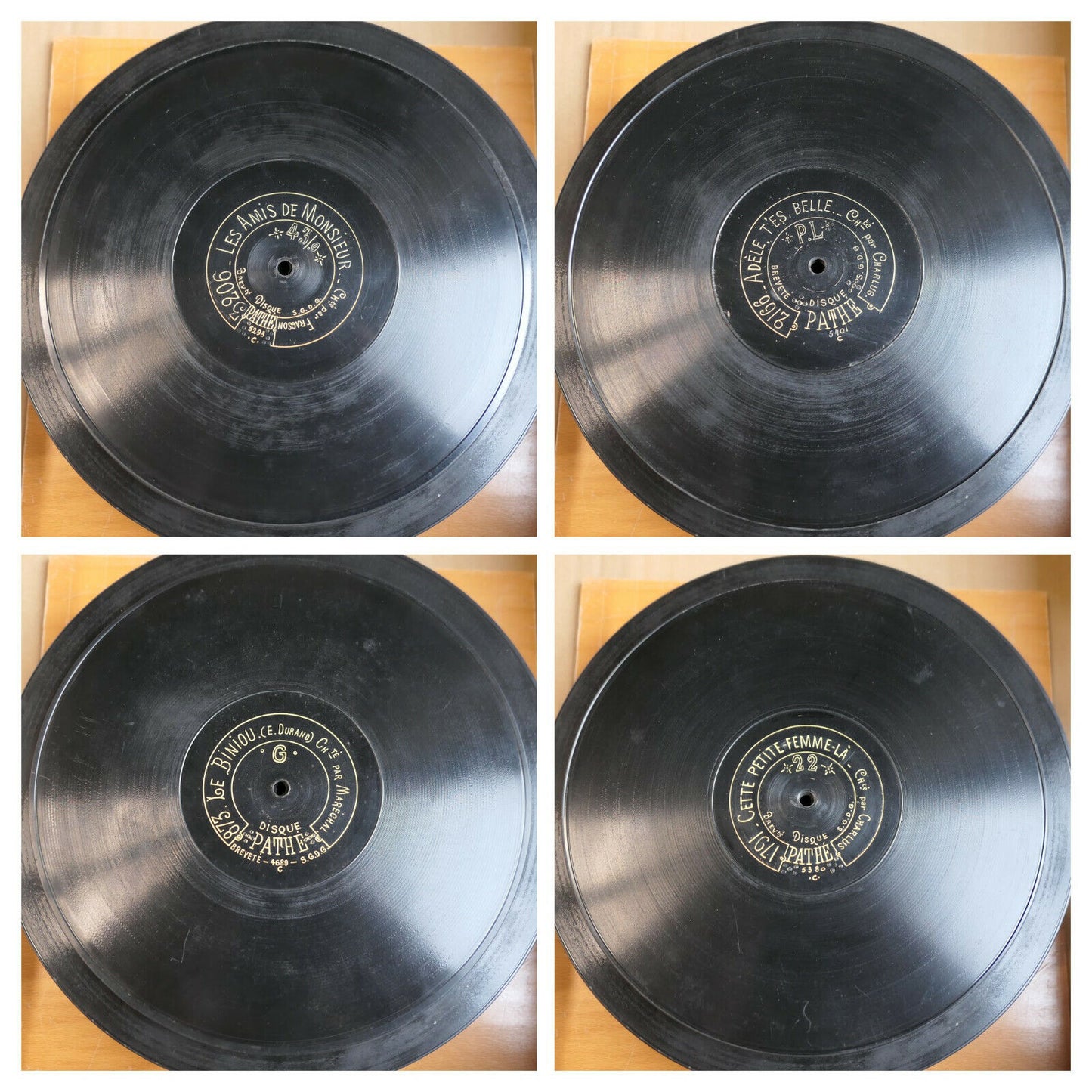 RARE LOT DE 28 DISQUES 78T PATHE MONOFACE CHANSON 78RPM 30/25CM