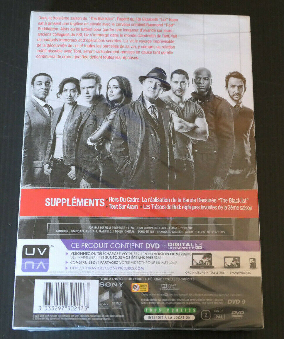 DVD THE BLACKLIST / INTEGRALE SAISON 3 / JAMES SPADER / 2016 / NEUF