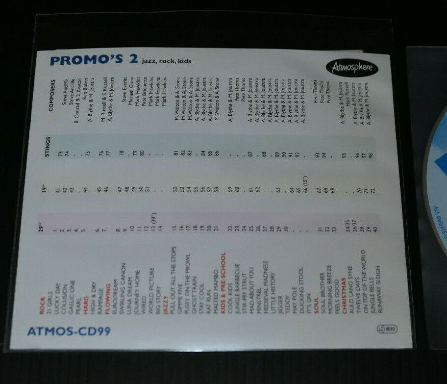 CD PROMO'S 2 / ATMOSPHERE ATMOS CD99
