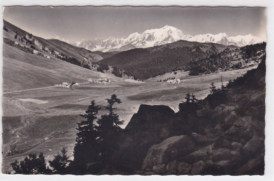 BLACK &amp; WHITE POSTCARD CPSM ANNECY SURROUNDINGS COL DES ARAVIS MONT-BLANC 