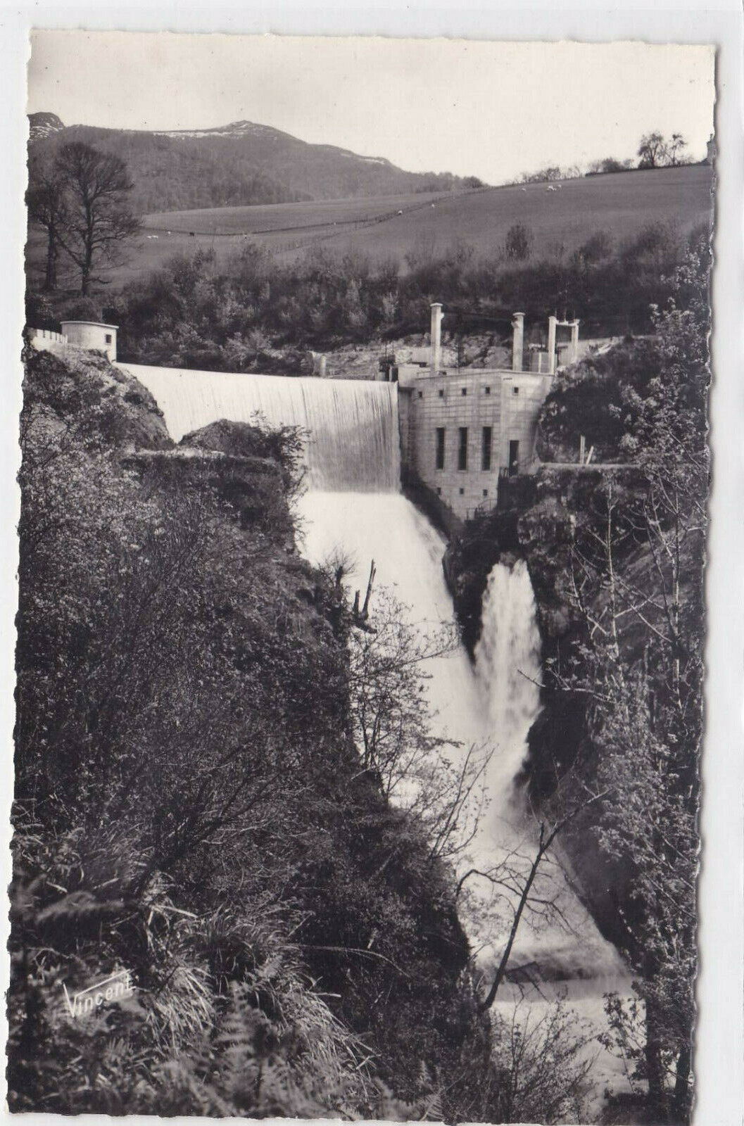 CARTE POSTALE NOIR & BLANC CPSM BARRAGE DE SAINTE-ENGRACE USINE HYDRO-ELECTRIQUE