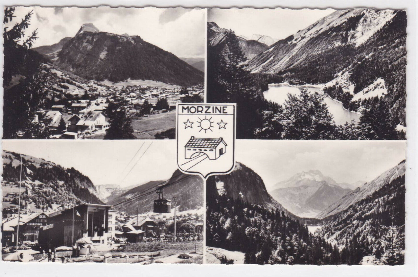 CARTE POSTALE NOIR & BLANC CPSM MORZINE MULTIVUE HAUTE-SAVOIE