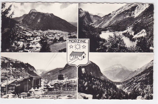 CARTE POSTALE NOIR & BLANC CPSM MORZINE MULTIVUE HAUTE-SAVOIE