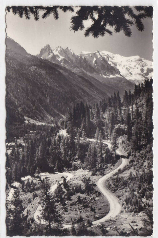 CARTE POSTALE NOIR & BLANC CPSM MONT-BLANC SERPENTINS DE SAVOIE COL DES MONTETS