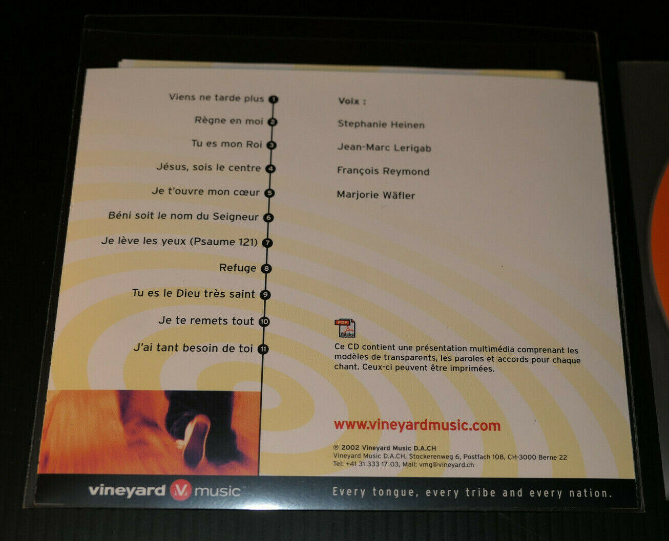 CD VIENS / COEUR A COEUR AVEC LE PERE / VINEYARD 2002