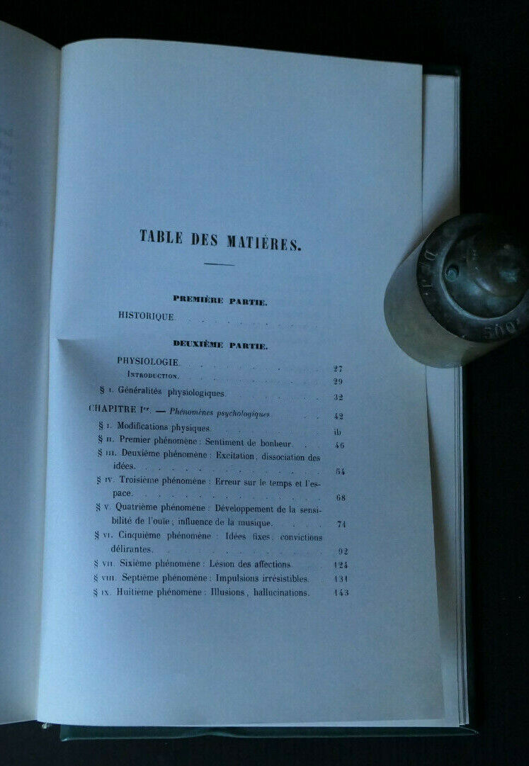 DU HACHISCH ET DE L'ALIENATION MENTALE / J. MOREAU (DE TOURS) / 1970
