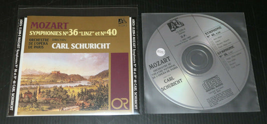 CD MOZART SYMPHONIES 36 LINZ & 40 / CARL SCHURICHT ORCHESTRE PARIS / ADES 1988