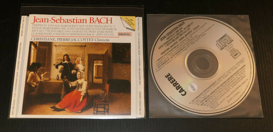CD J.S. BACH / CHRISTIANE & PIERRE JACCOTTET CLAVECIN / CARRERE 1987
