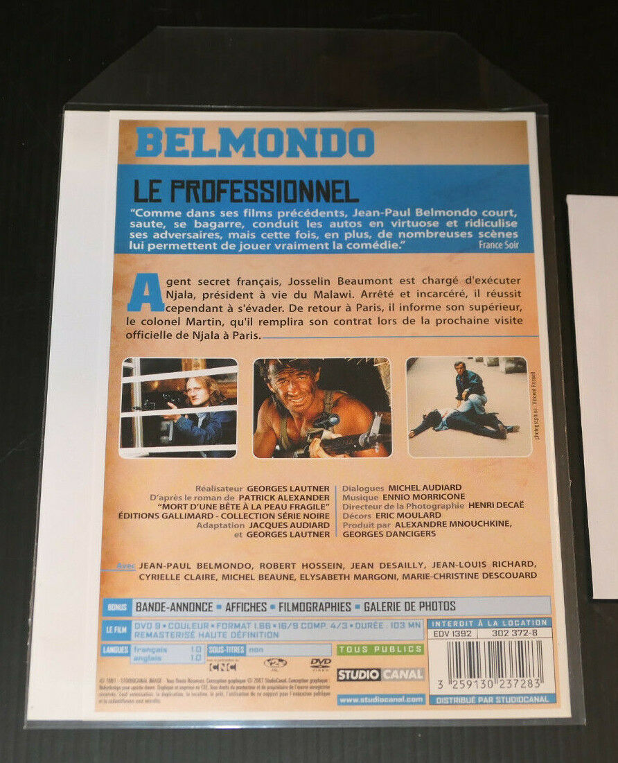 DVD LE PROFESSIONNEL / GEORGES LAUTNER / BELMONDO ROBERT HOSSEIN (1981)