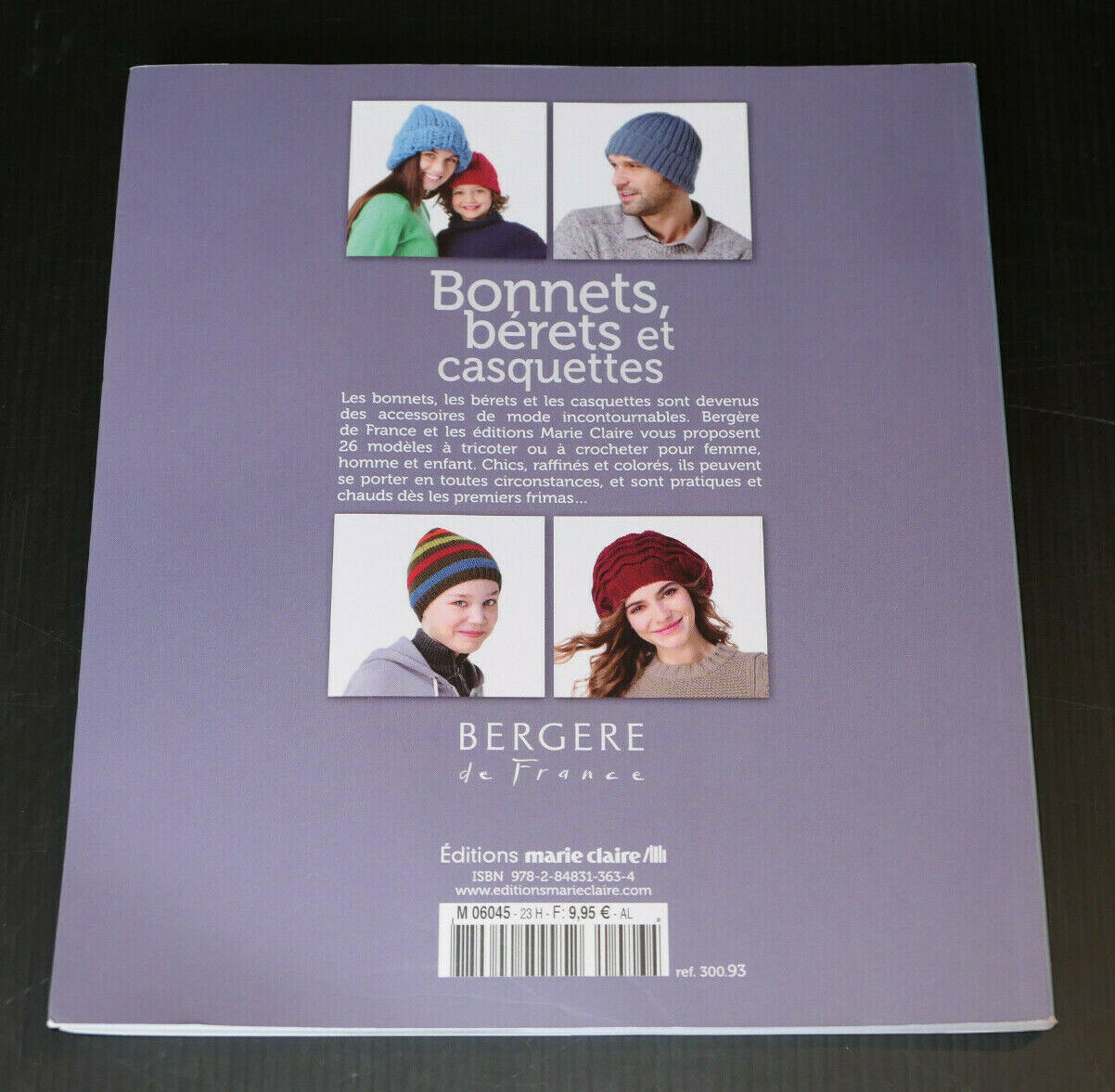 BONNETS BERETS ET CASQUETTES / 26 MODELES TRICOT CROCHET / MARIE-CLAIRE 2011