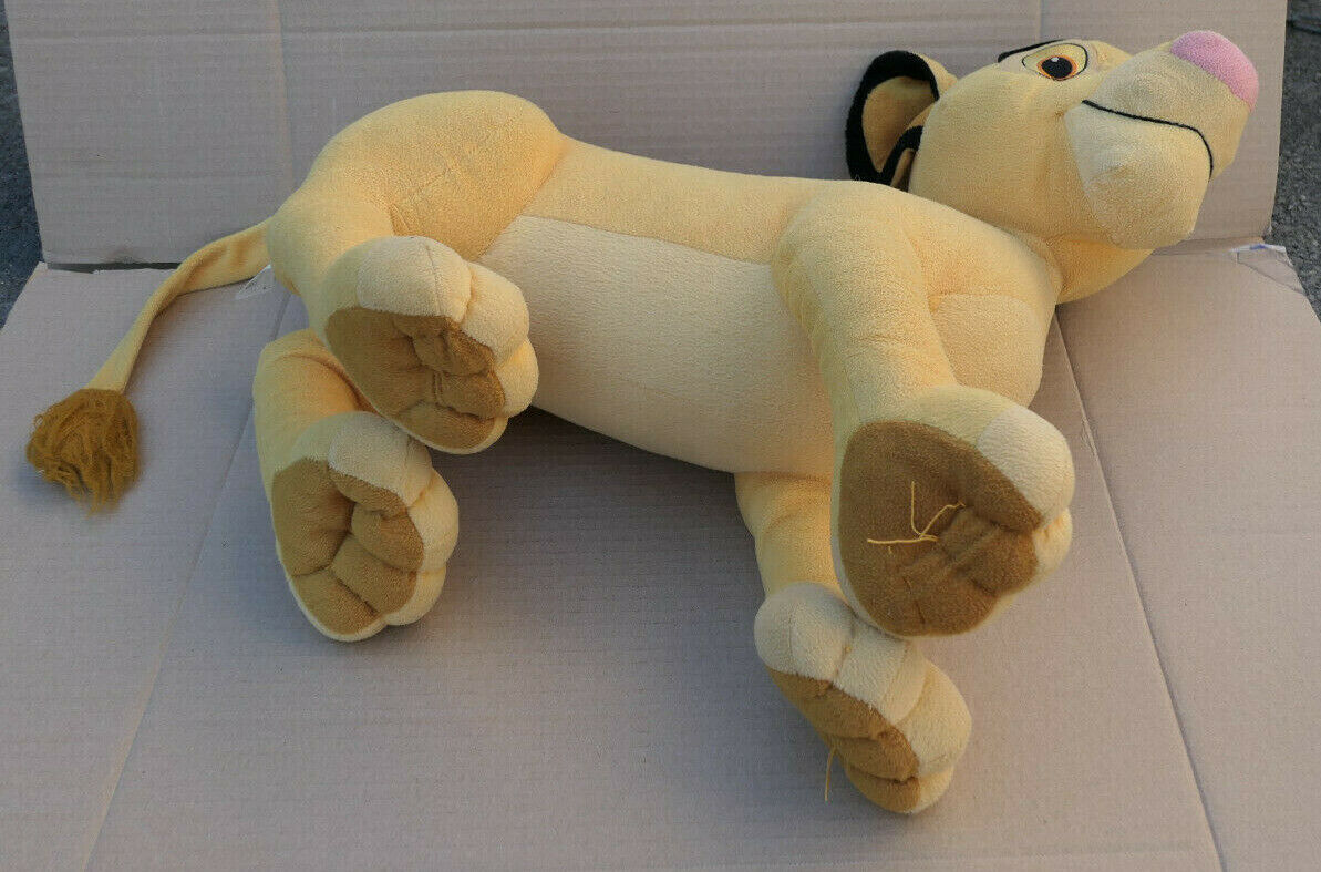 BIG SIZE SIMBA LE ROI LION PELUCHE VINTAGE DISNEY PLUSH COLLECTIBLE LION KING
