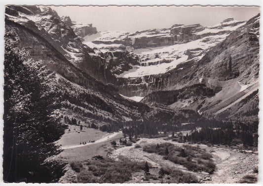 BLACK &amp; WHITE POSTCARD CPSM GAVARNIE SPANISH BORDER CRETES DU CIRQUE 
