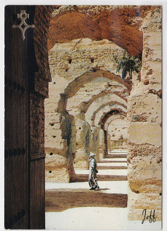 COLOR POSTCARD CPSM MOROCCO MEKNES OLD STABLES OF MOULAY ISMAIL 