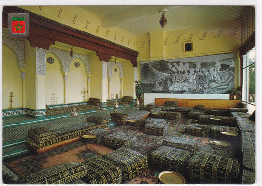 COLOR POSTCARD CPSM MOROCCO FES HOTEL ZALACH ARAB ROOM 