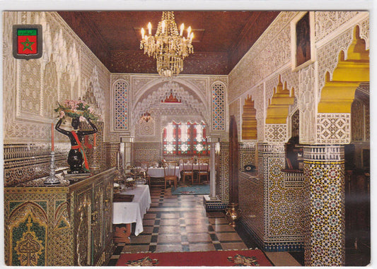 COLOR POSTCARD CPSM MOROCCO CASABLANCA RESTAURANT SIJILMASA 