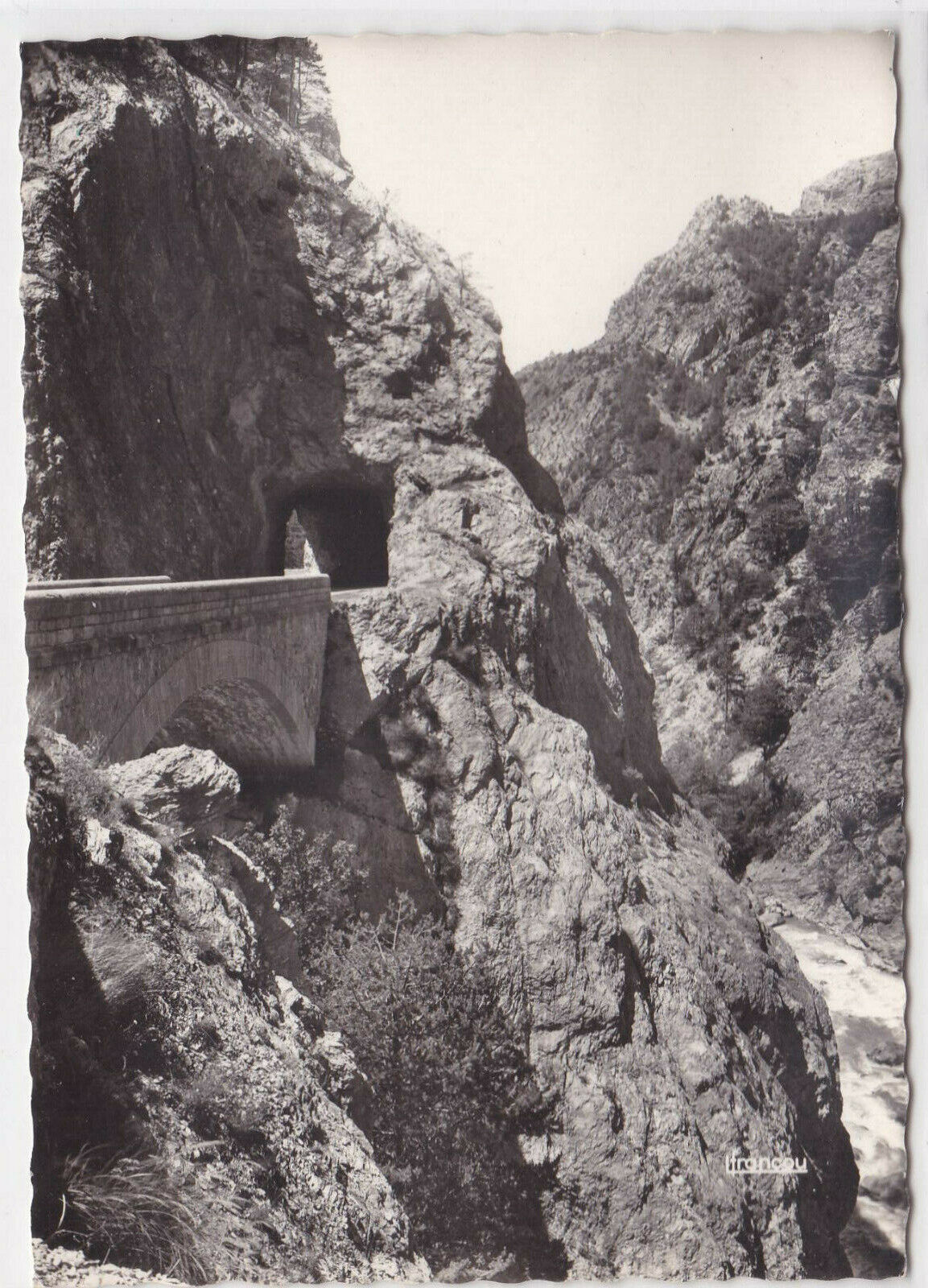 BLACK &amp; WHITE POSTCARD CPSM GUILLESTRE LES GORGES DU GUIL 