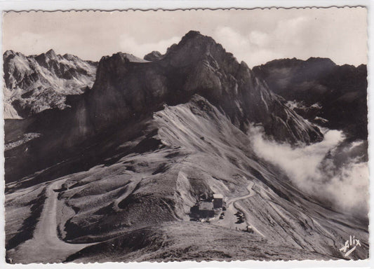 BLACK &amp; WHITE POSTCARD CPSM SUMMIT OF THE COL DU TOURMALET PYRENEES 