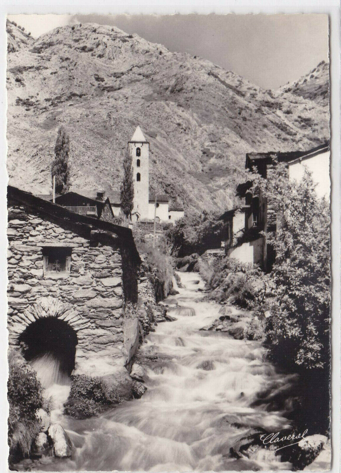 BLACK &amp; WHITE POSTCARD CPSM VALLS D'ANDORRA CANILLO LANDSCAPE ANDORRA 