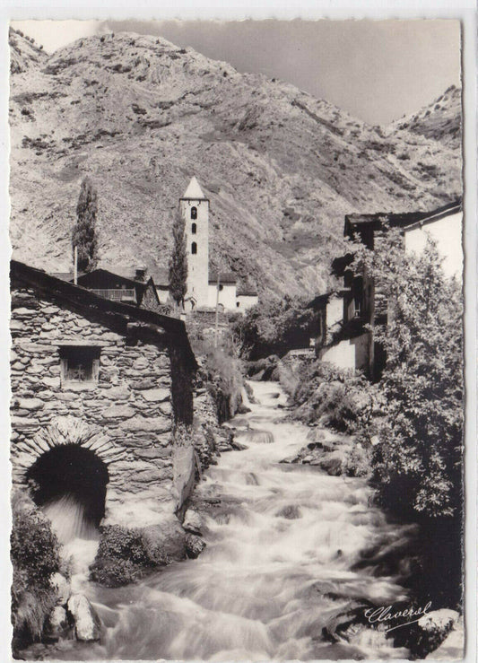 BLACK &amp; WHITE POSTCARD CPSM VALLS D'ANDORRA CANILLO LANDSCAPE ANDORRA 