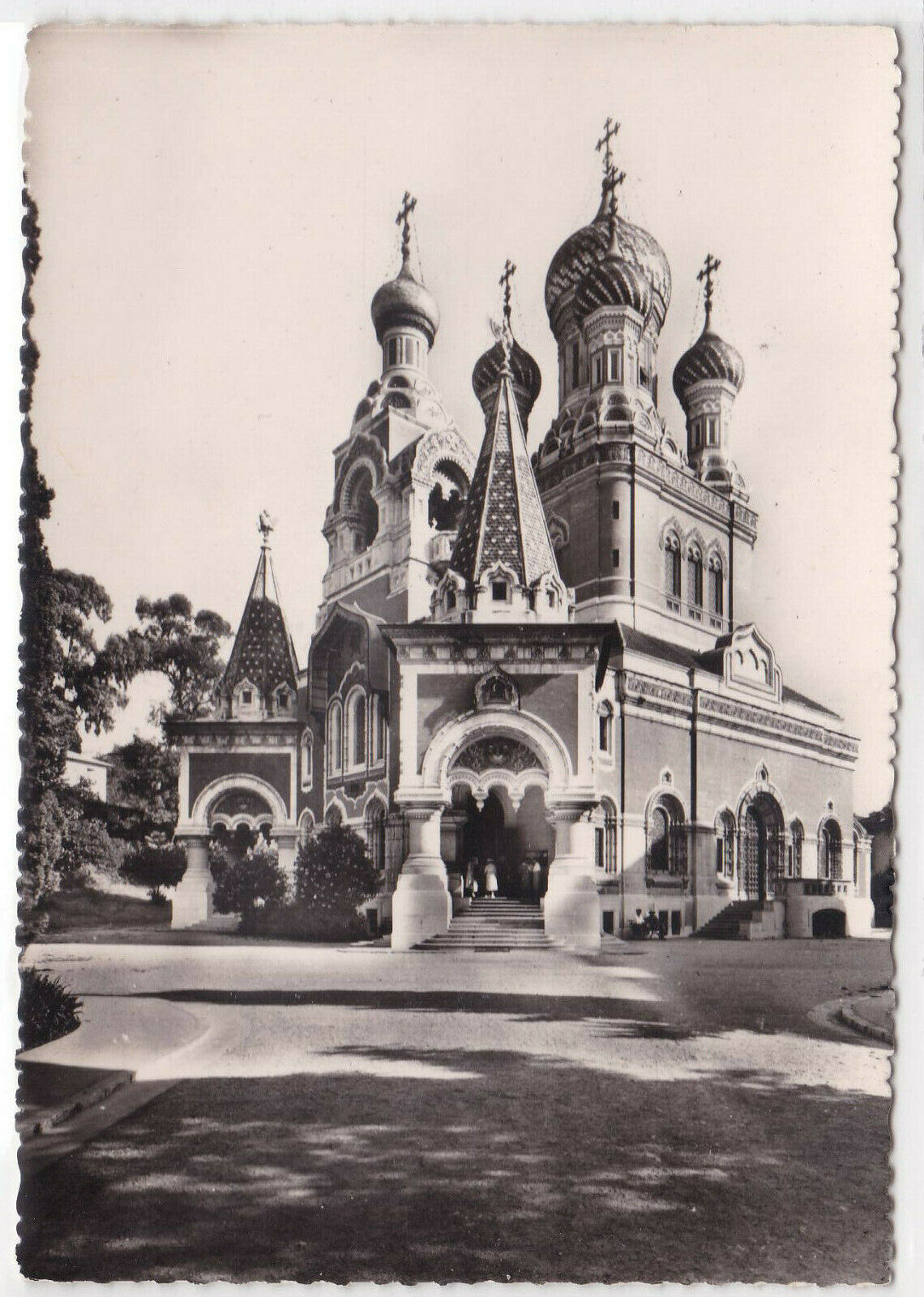 CARTE POSTALE NOIR & BLANC CPSM CATHEDRALE ORTHODOXE RUSSE DE NICE VUE GENERALE