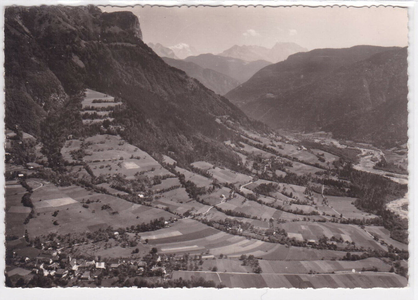 BLACK &amp; WHITE POSTCARD CPSM AERIAL VIEW OF DINGY-SAINT-CLAIR LE FIER 
