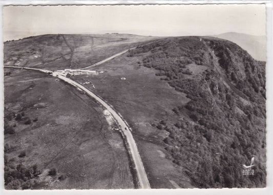 BLACK &amp; WHITE POSTCARD CPSM IN PLANE ABOVE BALLON D'ALSACE BELFORT 