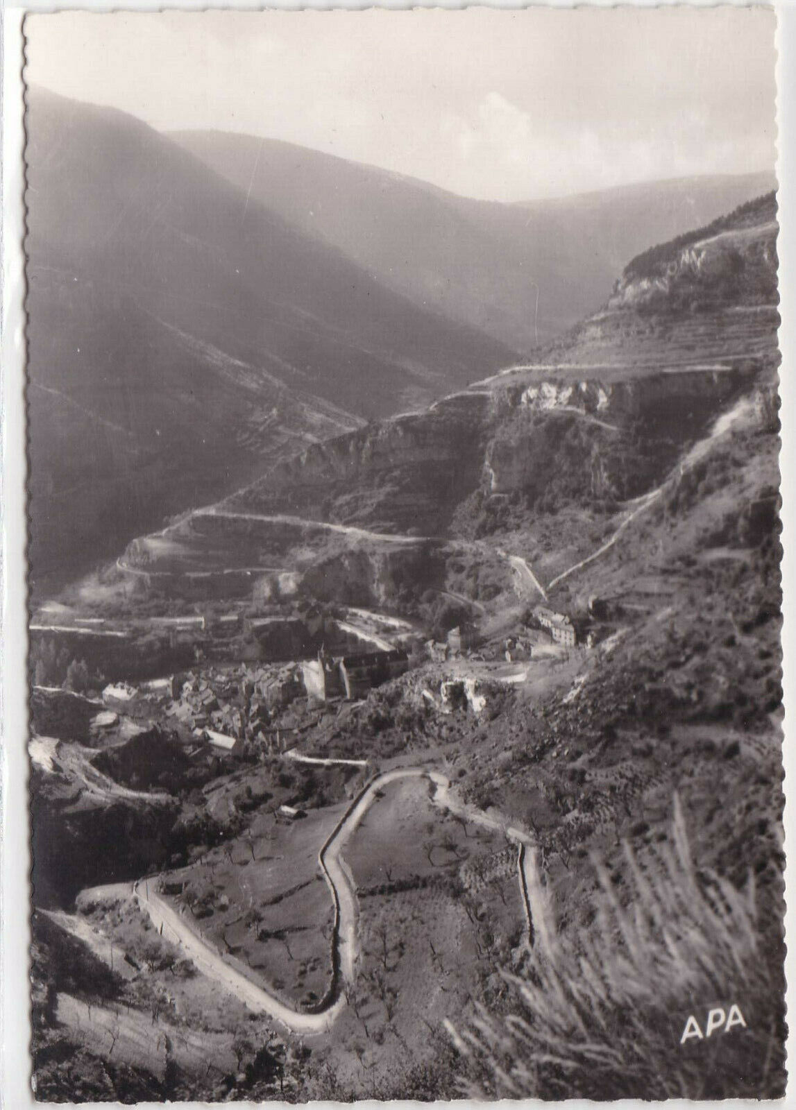 CARTE POSTALE NOIR & BLANC CPSM LES GORGES DU TARN LEVER DE SOLEIL STE-ENIMIE