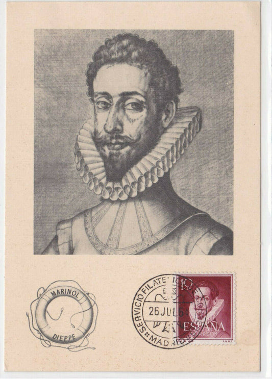 CARTE POSTALE COULEUR LITTERATEURS ESPAGNOLS FELIX LOPE DE VEGA CARPIO MARINOL