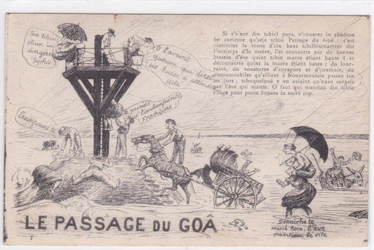 OLD BLACK &amp; WHITE POSTCARD CPA THE GOA PASSAGE 