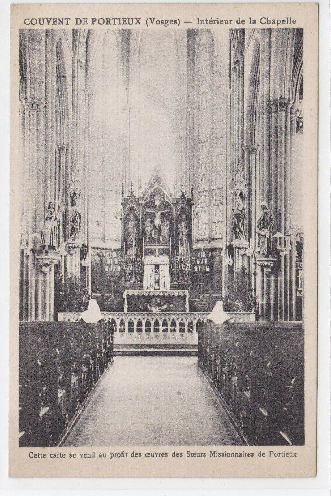 CARTE POSTALE ANCIENNE CPA COUVENT DE PORTIEUX INTERIEUR DE LA CHAPELLE VOSGES