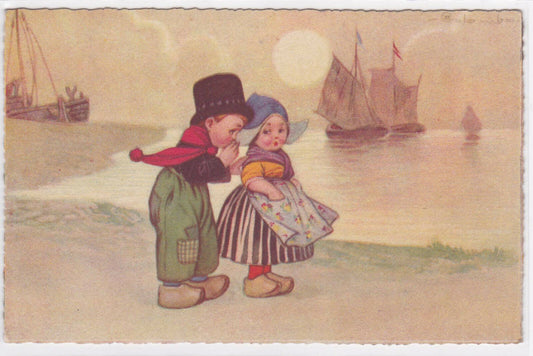 CARTE POSTALE ANCIENNE COULEUR CPA ITALY COLOMBO ART CHILDREN SEA BOATS