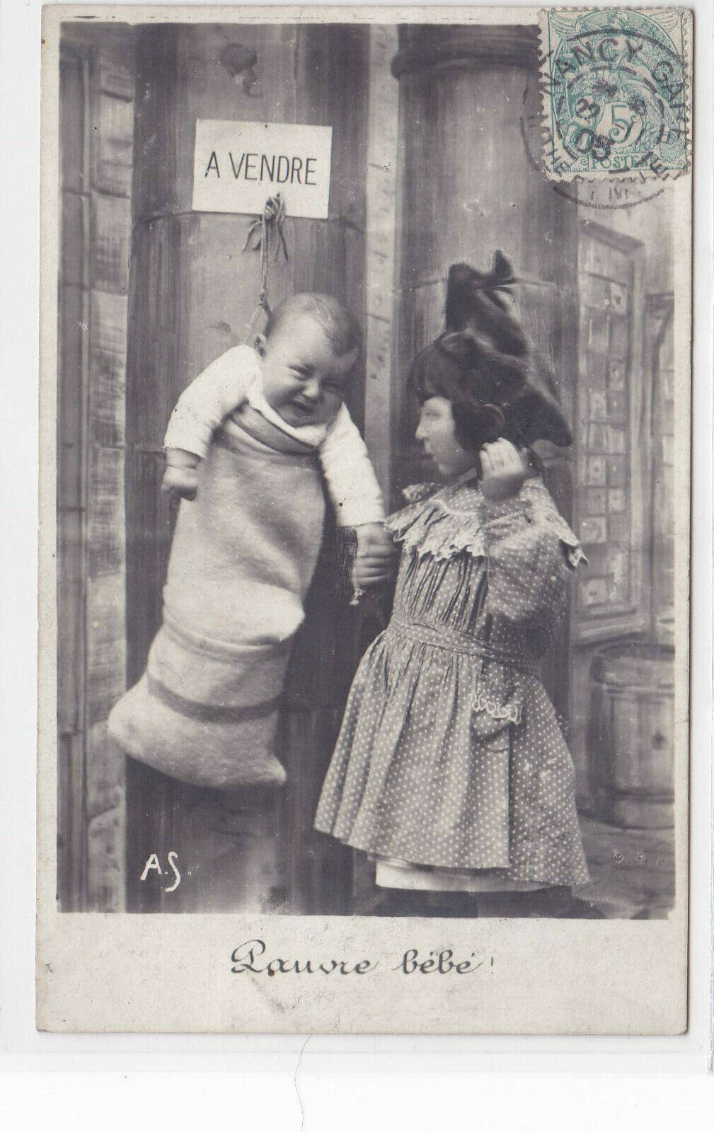 CARTE POSTALE ANCIENNE CPA FANTAISIE PAUVRE BEBE (1905)
