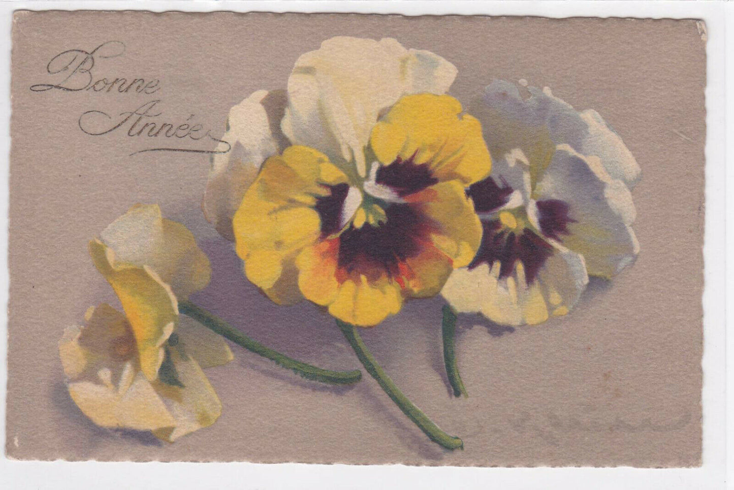 CPA CARTE POSTALE ANCIENNE COULEUR FANTAISIE BONNE ANNEE