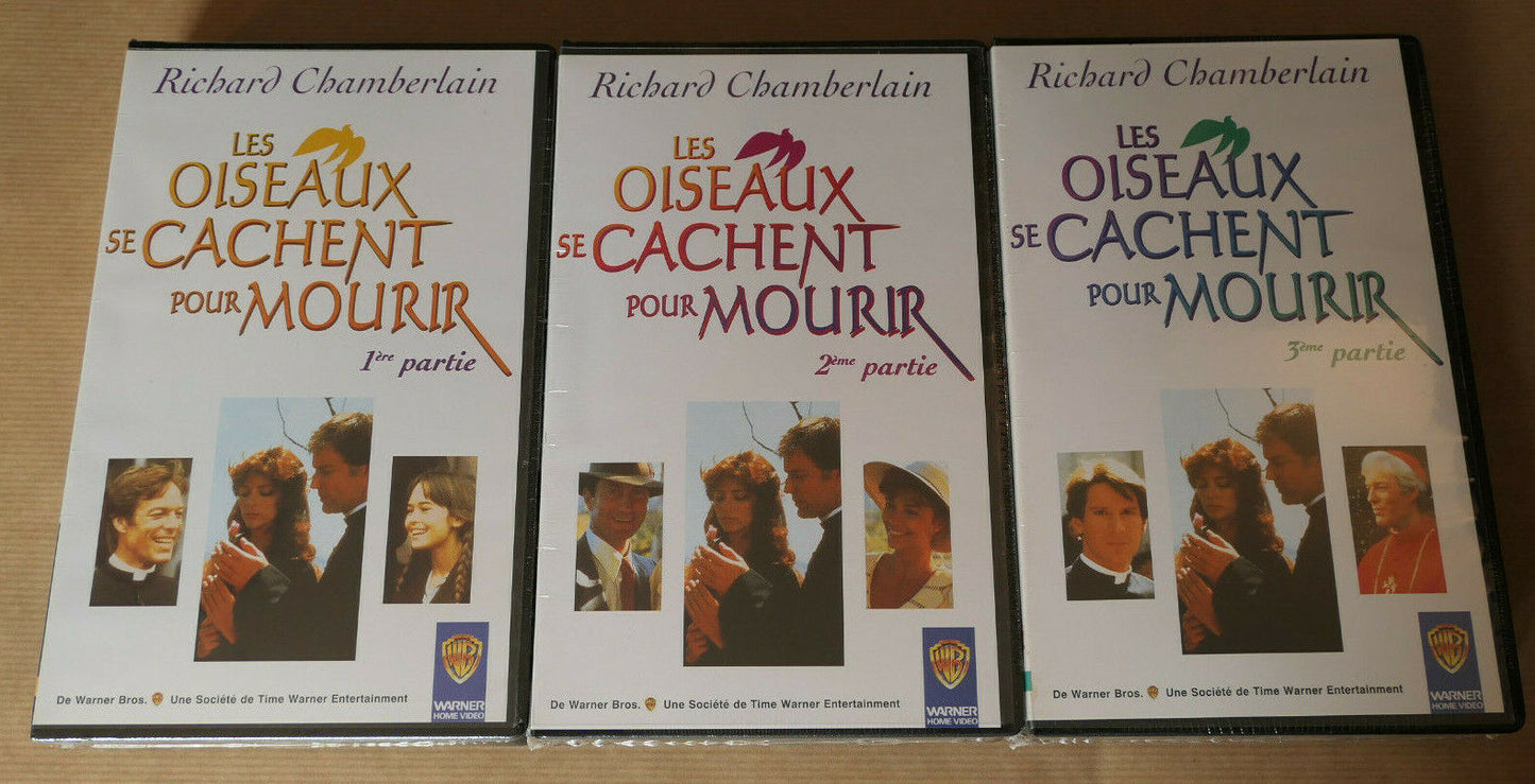 VHS CASSETTE VIDEO LES OISEAUX SE CACHENT POUR MOURIR RICHARD CHAMBERLAIN