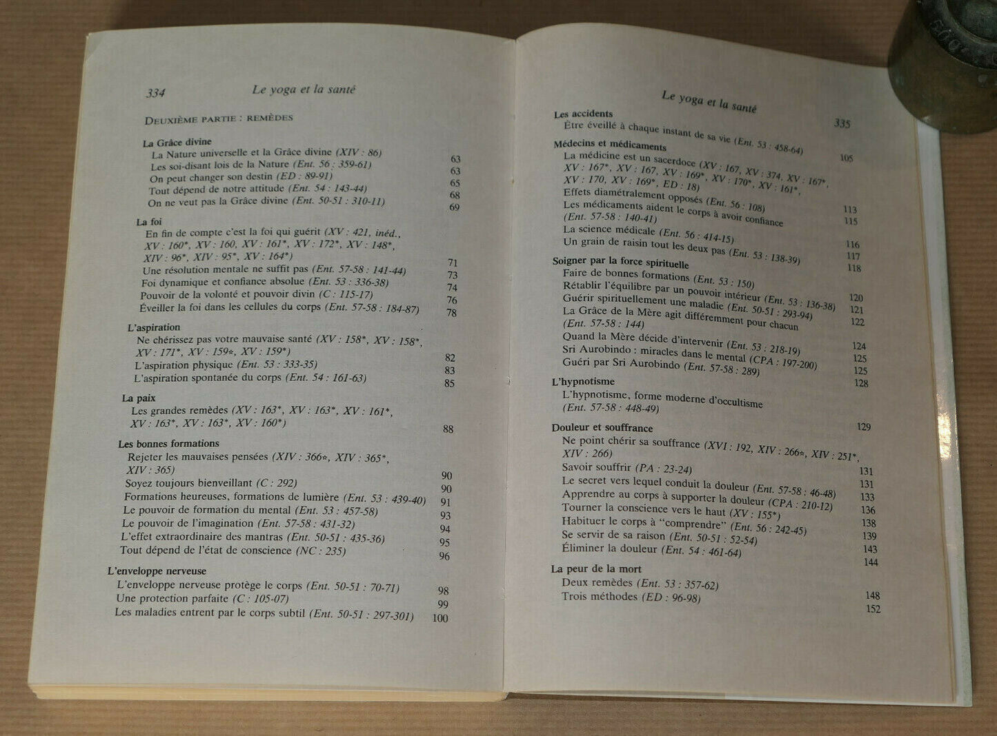 LE YOGA ET LA SANTE / SRI AUROBINDO ASHRAM / PONDICHERY 1995