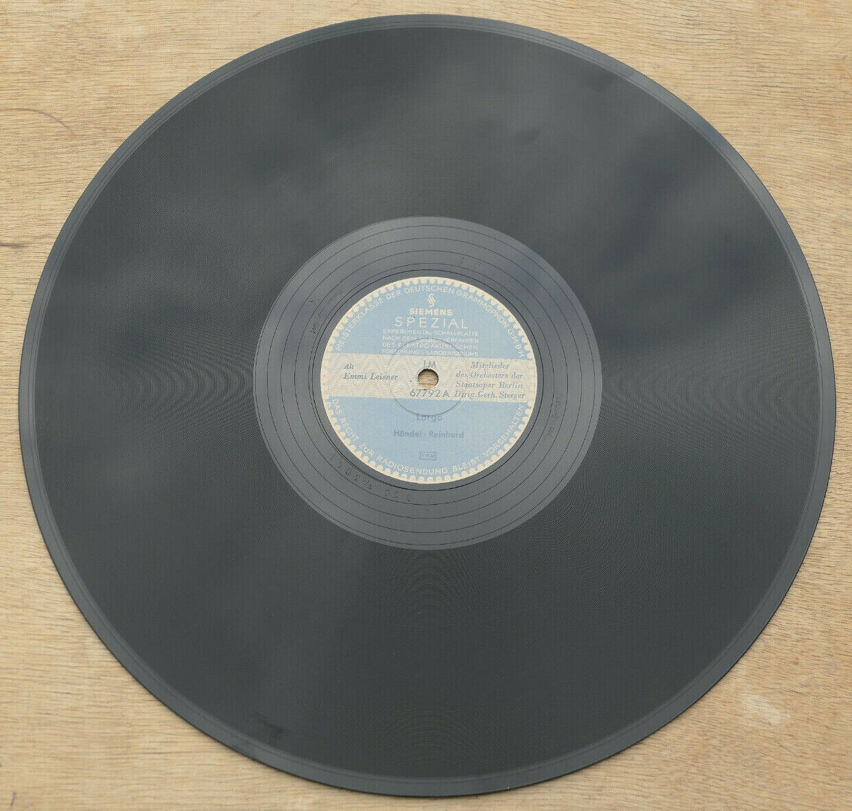 78T 78RPM 30CM 12" EMMI LEISNER HANDEL REINHARD KROLL SIEMENS SPEZIAL 67792