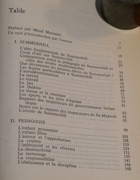 LIBRES ENFANTS DE SUMMERHILL / A.S. NEILL / PEDAGOGIE ECOLE EXPERIENCE / 1979
