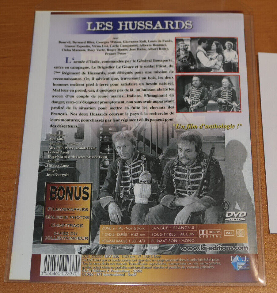 DVD LES HUSSARDS / BERNARD BLIER LOUIS DE FUNES BOURVIL / ALEX JOFFE 1956