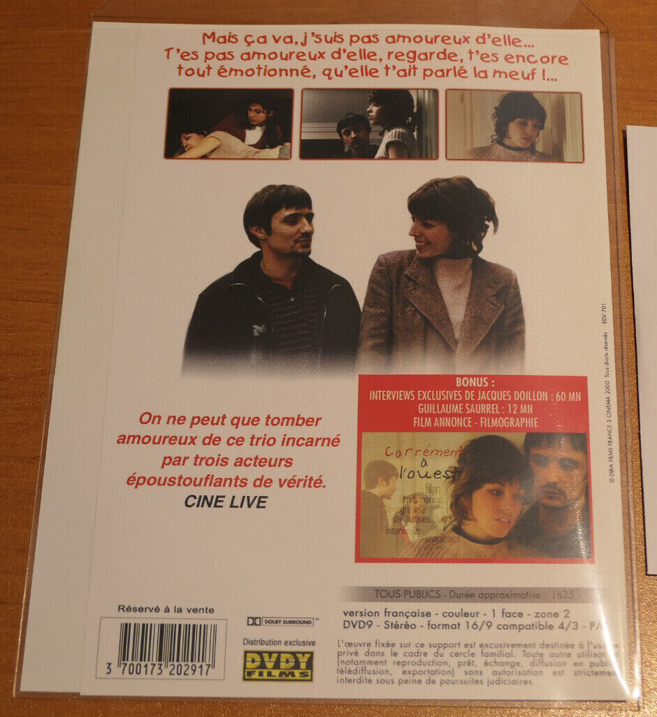 DVD CARREMENT A L'OUEST / JACQUES DOILLON / LOU DOILLON