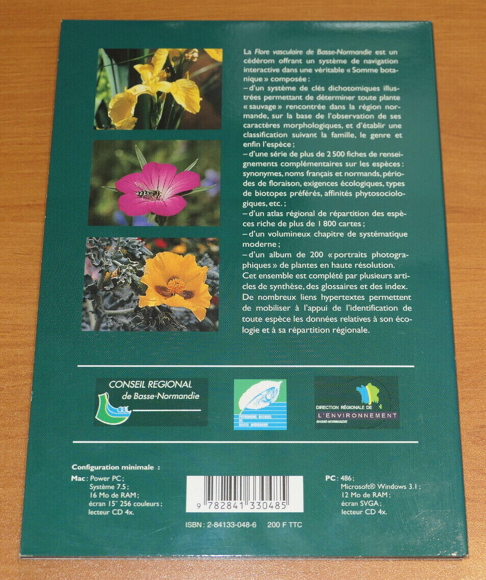 CD-ROM FLORE VASCULAIRE DE BASSE-NORMANDIE / PRESSES UNIVERSITAIRES DE CAEN 1999