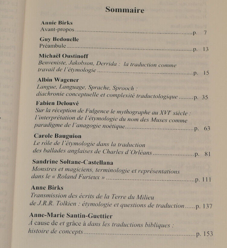 ETYMOLOGIE ET TRADUCTION / CAHIERS DU CIRHILL 34 / UCO / L'HARMATTAN 2011