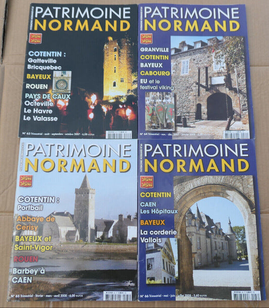 PATRIMOINE NORMAND / LOT 4 REVUES 2007 NUMEROS 63 64 65 66 / HISTOIRE NORMANDIE