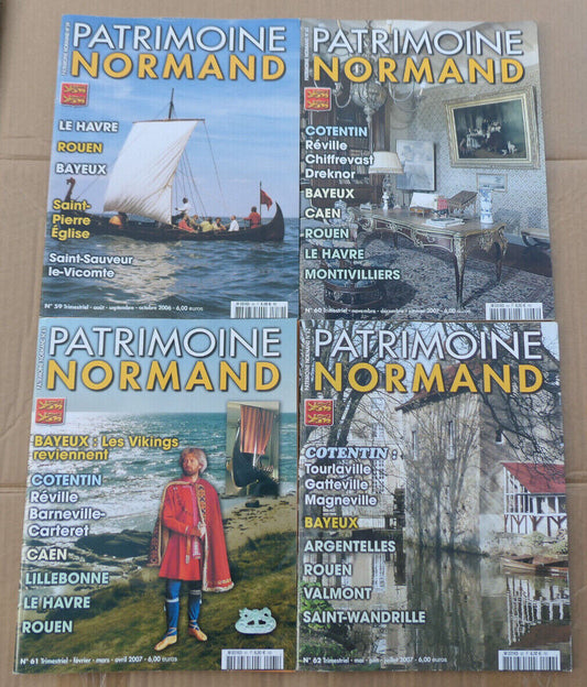 PATRIMOINE NORMAND / LOT 4 REVUES 2006 NUMEROS 59 60 61 62 / HISTOIRE NORMANDIE