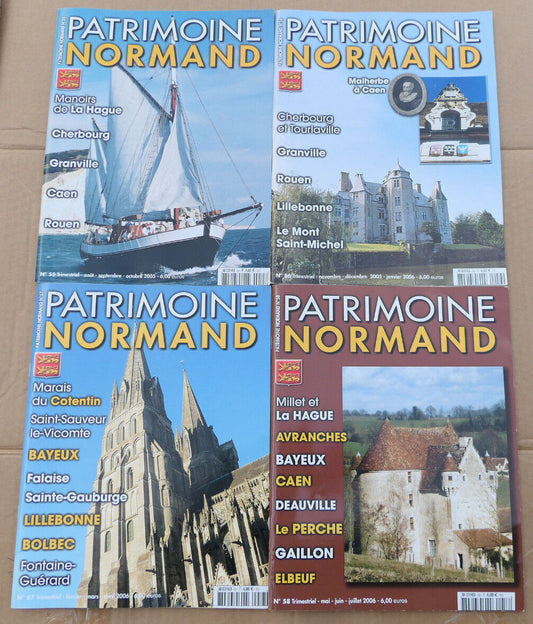 PATRIMOINE NORMAND / LOT 4 REVUES 2005 NUMEROS 55 56 57 58 / HISTOIRE NORMANDIE